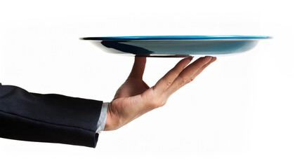 hand holding a tray