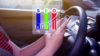 SEO concepts, SEO Search Engine Optimization, concept for promoting ranking traffic on website,...