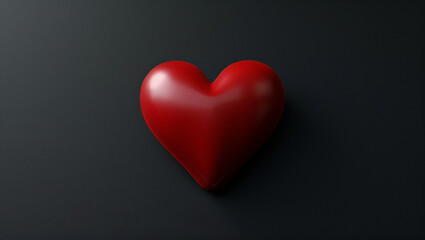 Red heart on a black background. Stylish image. 8 march and Valentine's day. 3D render.