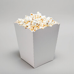 blank pop corn box mockup in plain white isolated background
