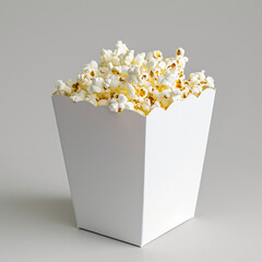 blank pop corn box mockup in plain white isolated background
