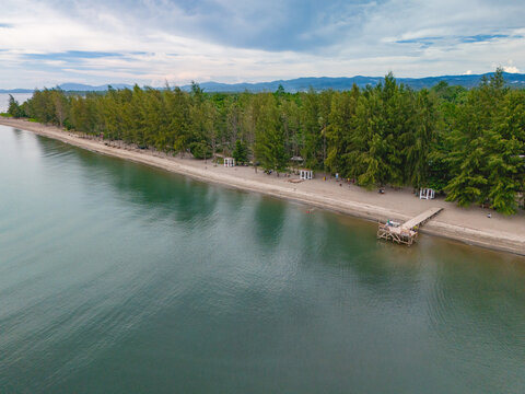 Aerial View of Kairatu Beach in West Seram Regency, Maluku, Indonesia