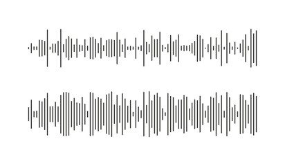 Set of voice message template. Equalizer symbols. Audio chat speech sound wave icons. Elements for mobile messenger, podcast online radio interface, music player or app. Waveform patterns. Eps.