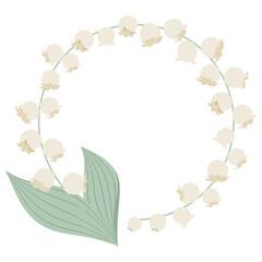 Lily of the valley 02 Illustration in gentle tones. Lily of the valley blooming like a frame.