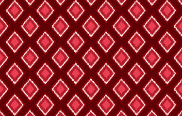 Vector illustration. embroidery style. Art print of Ikat Seamless Pattern Design for background, carpet, wallpaper, clothing, wrapping, Batik, fabric.