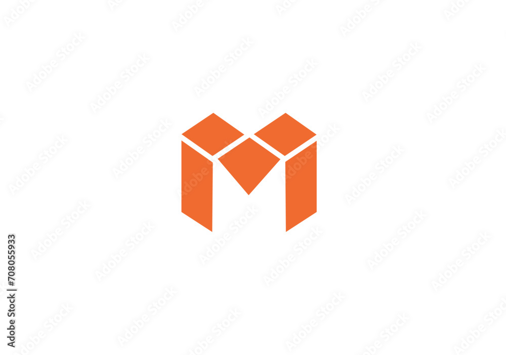 Fototapete letter m logo icon design template elements letter m logo in a modern m style with cut out slash and