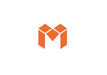 Letter M logo icon design template elements Letter M logo in a modern m style with cut out slash and lines. Vector