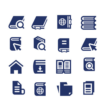 book flat vector icons set