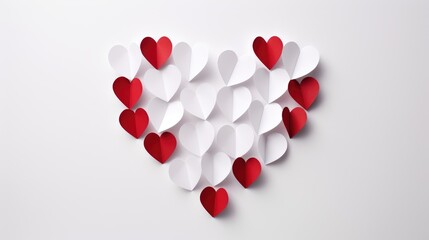 heart made of heart papers style on white  background