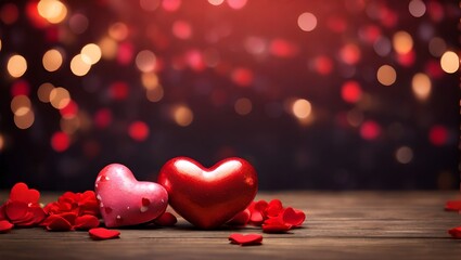 red hearts of a christmas tree