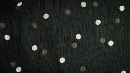 deep black fabric in white dots background copy space