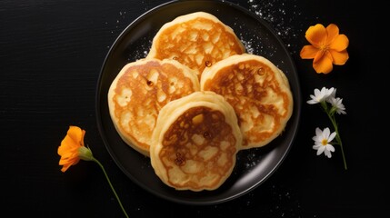 four pieces of pancakes