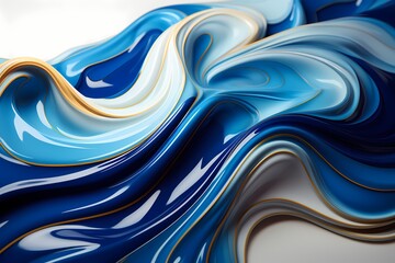 Abstract patterns of royal blue liquid creating an immersive visual experience