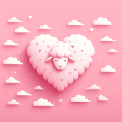 valentine's day  pink sheep background