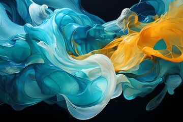 Abstract tendrils of jade liquid in a dance of elegance and vibrancy