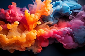 Abstract Wallpaper Background featuring liquid coral and sapphire, creating a breathtaking display of vibrant and harmonious colors