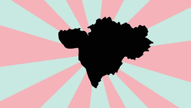 Barmer city map animation in India with a rotating background