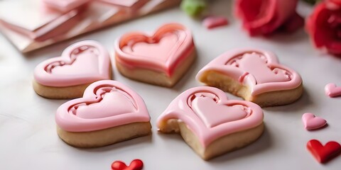 heart shaped cookies on a plate