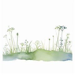 Aquarell einer Frühlingswiese Illustration