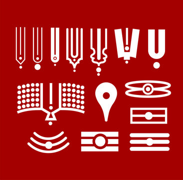 Hindu tilak set vector on red color