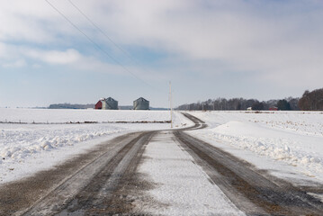 Rural road in Winter.