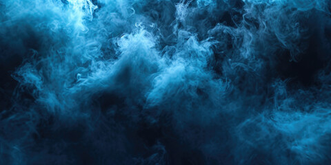 Obraz premium Dynamic Blue Smoke Patterns Against Black, Ideal for Dynamic Backgrounds