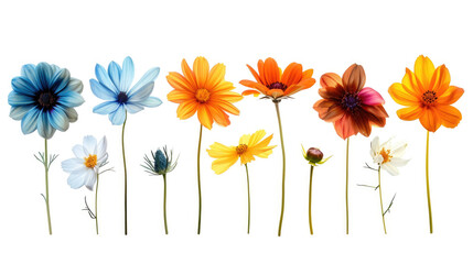 Obraz premium Elegant Selection of Flowers in Full Bloom Isolated on White