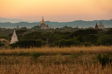 The Ananda Temple in Bagan, Burmese, in the evening light
