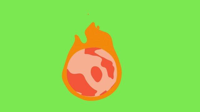 Animation of fireball on green screen.
