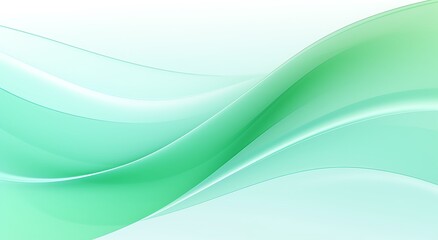 abstract green background with smooth wavy lines. Vector illustration.