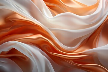 Cascading waves of silver and rose gold liquids, forming a graceful and sophisticated abstract composition that exudes elegancer