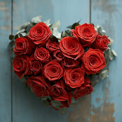 Heart of Red Roses Symbolizing Everlasting Love