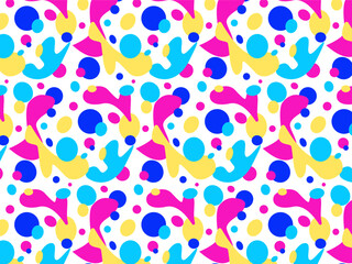 Bright repeating pattern of abstract shapes for decoration and covers. Vector flat background