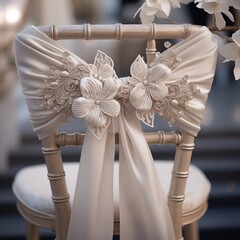 wedding decoration on a chair