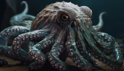 Underwater nature octopus tentacle, sea life, fish, animals in the wild generated by AI