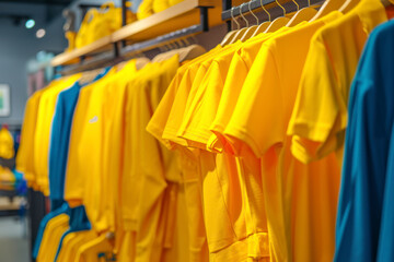 Fototapeta premium Energizing yellow uniform display, a lively background with an energizing yellow color cloth.