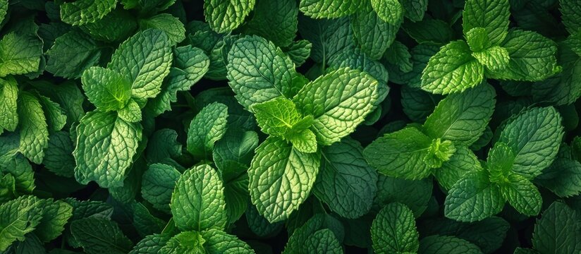 mint leaves green Background