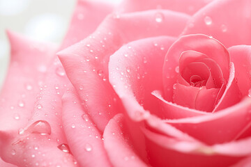 Dew-Kissed Pink Rose Close-Up