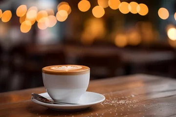 Foto op Plexiglas Koffiebar Cafe Latte Evening Bliss