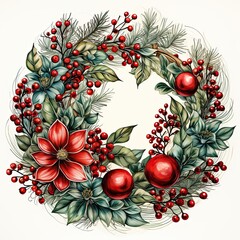 Christmas watercolor decoration clipart