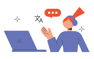 People study set. Education, knowledge concept. Students learn online. Computer science, information technology, language and business courses. Flat vector illustrations isolated on background