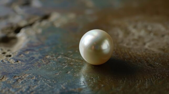 Single white pearl. Seashell pearl