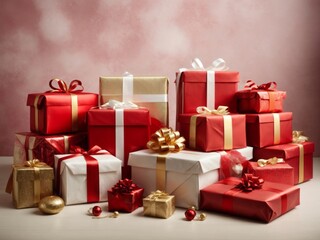 Obraz premium Valentine's Day gift boxes with ribbon