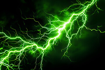 Abstract background of green lightning - obrazy, fototapety, plakaty