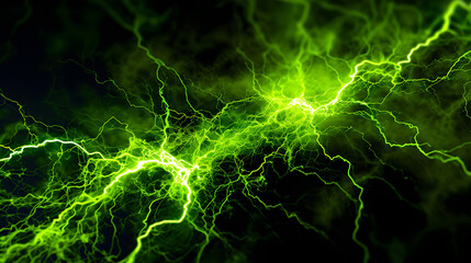 Abstract background of green lightning