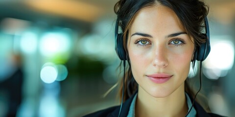 Businesswoman with a headset