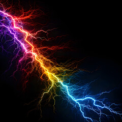 Abstract background of multi coloured lightning