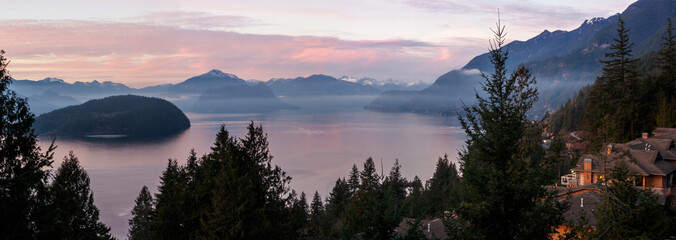 Howe Sound, West Vancouver, British Columbia Panoramic view