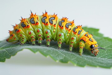 close up of caterpillar on a leaf