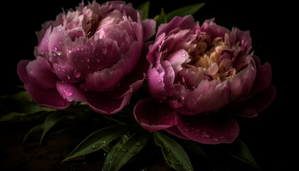 Obraz premium Freshness of summer, pink flower head, beauty in nature, purple blossom generated by AI